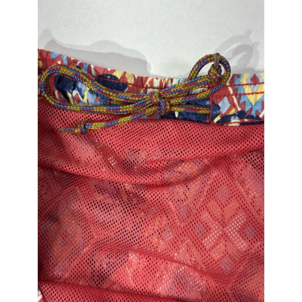 Greg Norman Swim Trunks Men's Medium Red Geometric Floral Print‎ Board Shorts